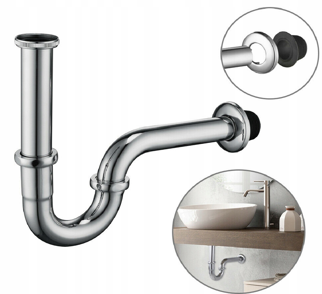 KOREK KLIK-KLAK CHROM + SYFON UMYWALKOWY CHROM DO UMYWALKI 1"1X4 x 32 MM Marka Hydro-Era