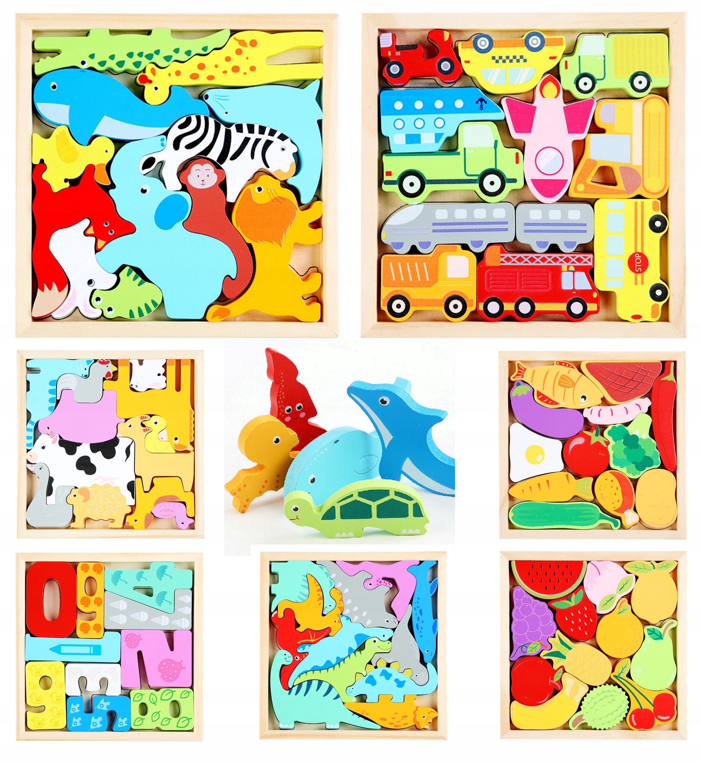 UKŁADANKA DREWNIANA GRA LOGICZNA TETRIS KLOCKI Liczba elementów 12 szt.