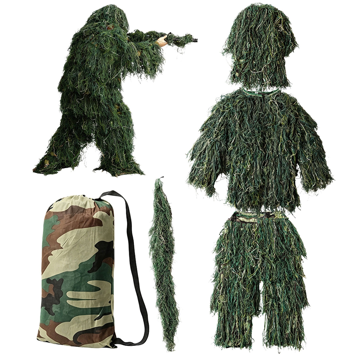 Maskovací oblek Ghillie – maskovací plášť pro fotografování přírody, paintball a airsoft