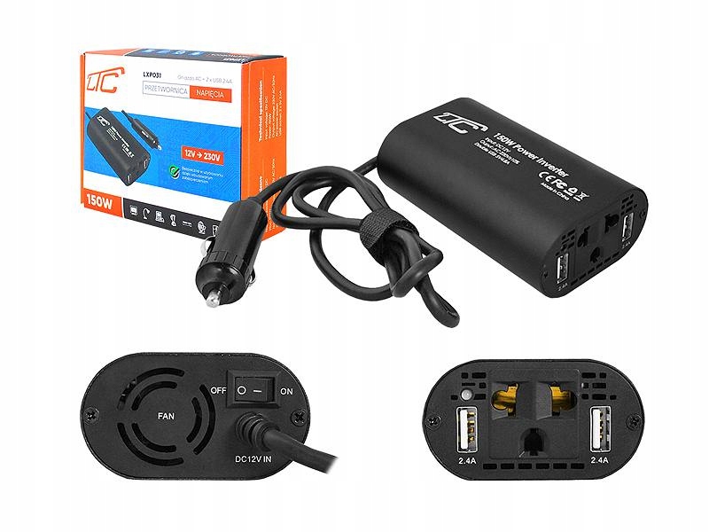 Автомобильный инвертор 12V / 230V 150w Ltc 2x USB