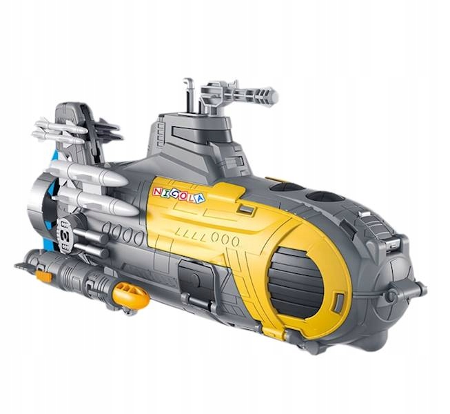 DUŻA ROZKŁADANA ŁÓDŹ PODWODNA + MAŁE AUTKA ŻOŁNIERZYKI Marka For Fun