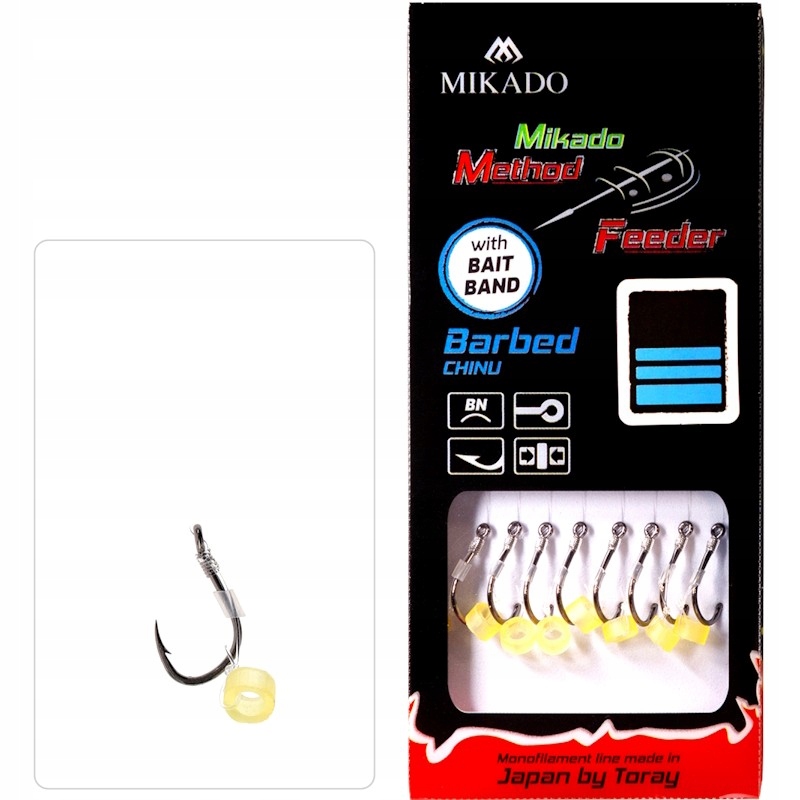 Przypon Mikado Method Feeder Z Gumką Z Zadziorem Nr 14 Żyłka 0.20mm 10cm 8x