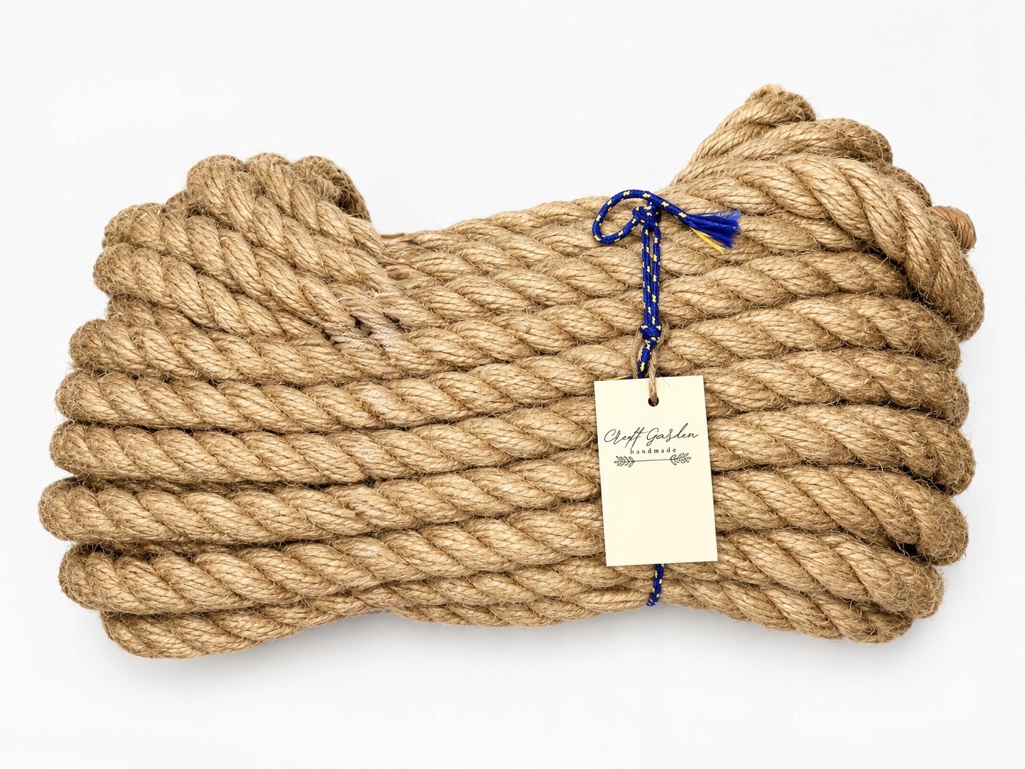Jutová šňůra Silná 30 mm x 20 m Ozdobná šňůra Kudrnaté námořnické lano