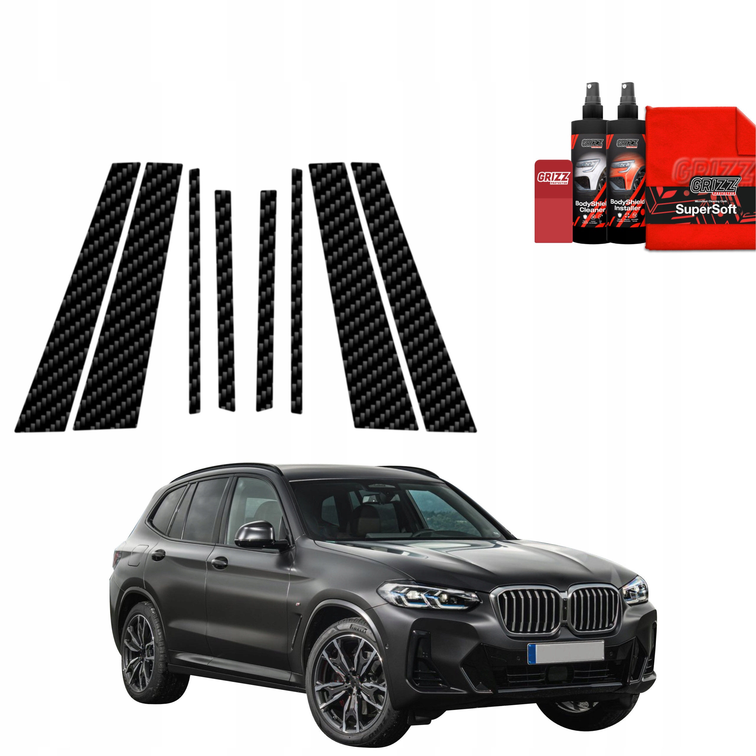 8v1 Fólie na sloupky pro Bmw X3 (2021-2024)
