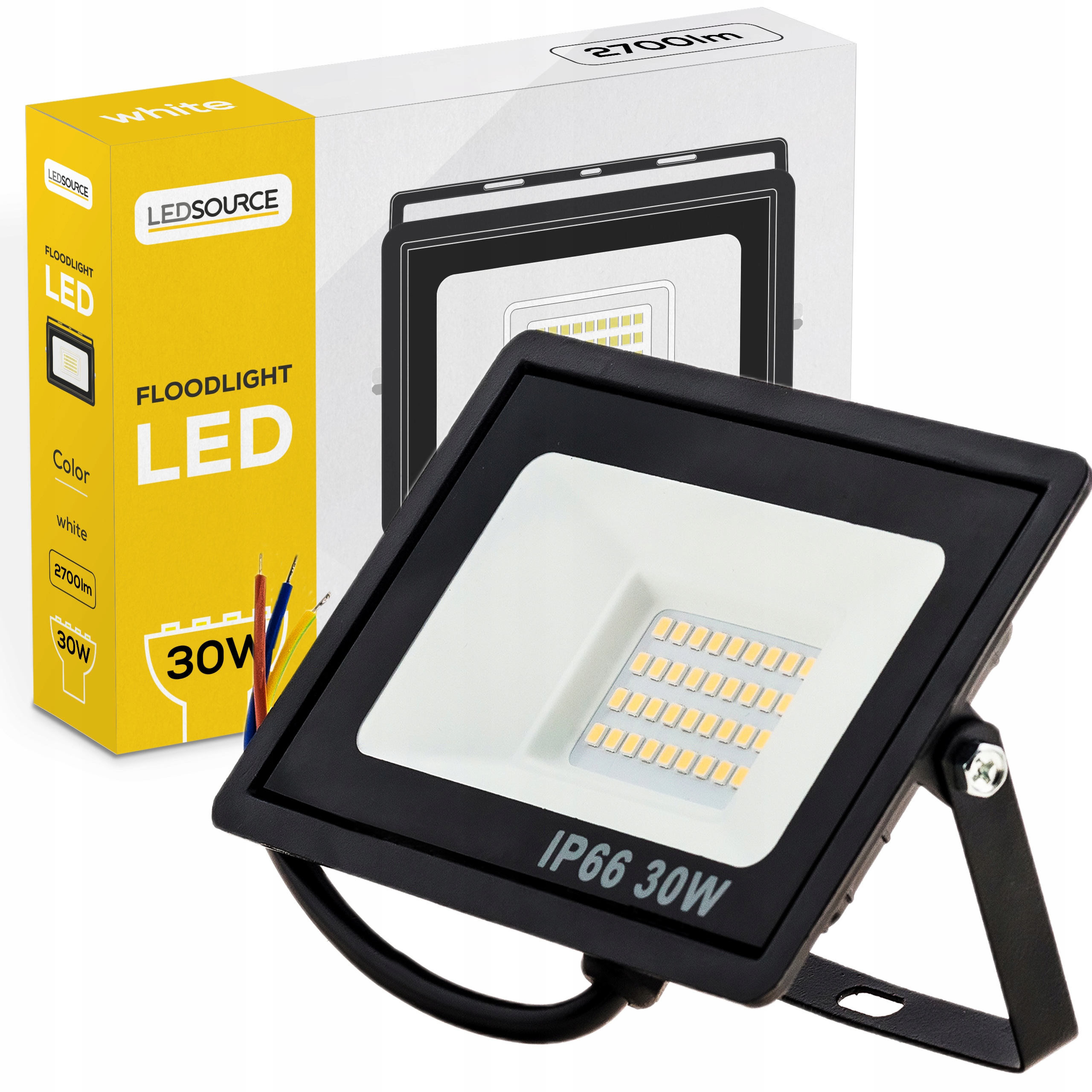 

Halogen Lampa Naświetlacz Led 30W 2700lm IP66 Slim