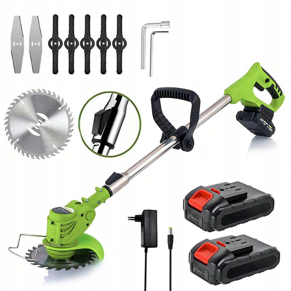 Podkaszarka Akumulatorowa 21V 2000MAH 2 Baterie 3 Rodzaje Ostrzy