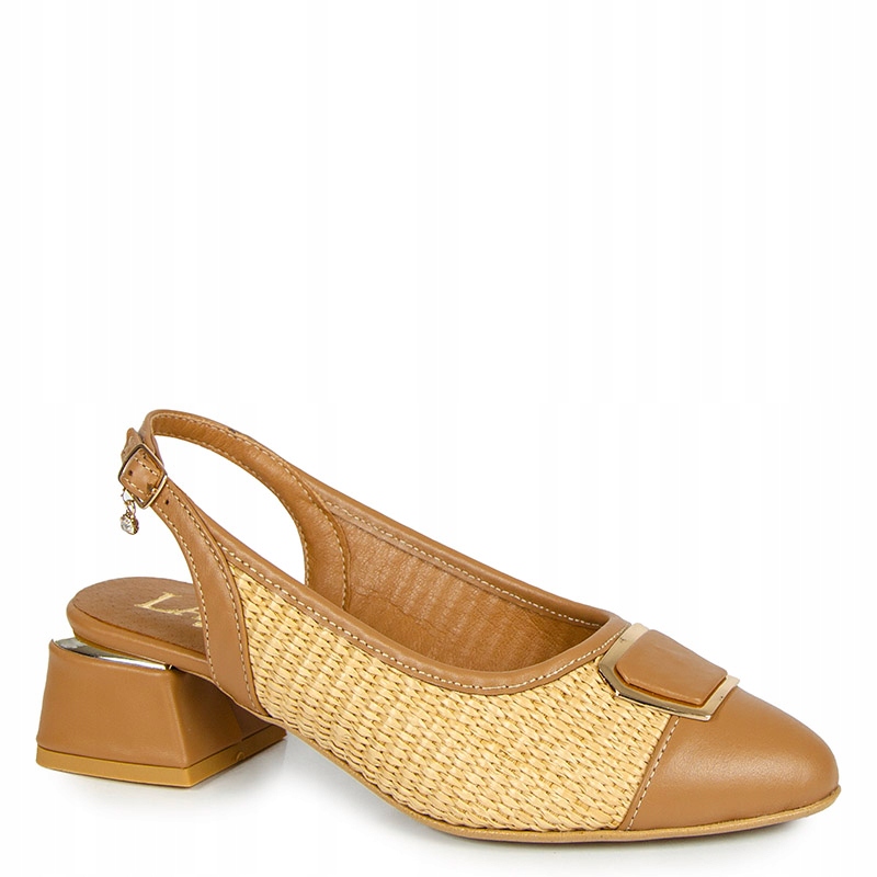 Laroni 3735 Béžové Kožené Pletené Sandály 38