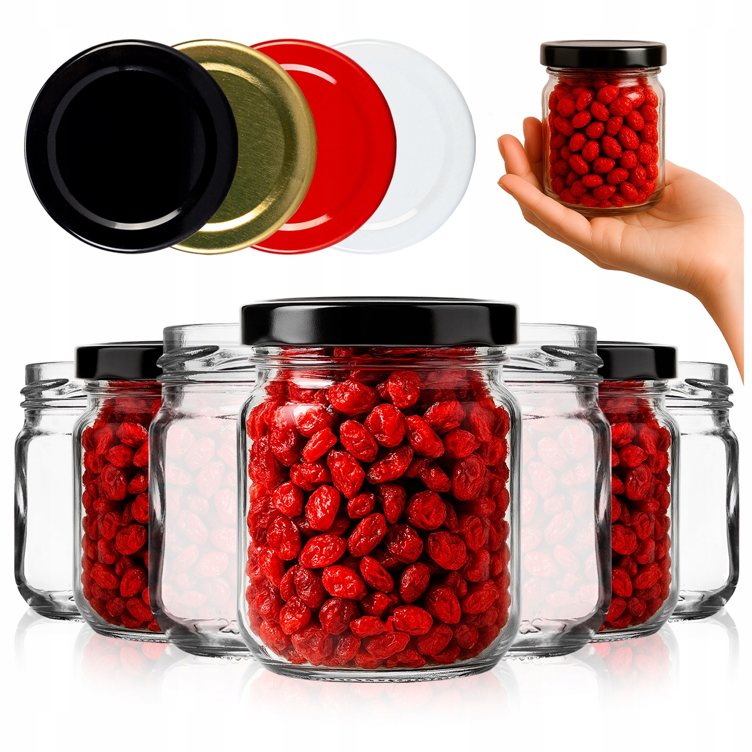 Set 50x Skleněná Sklenička 130 ml na Džemy Džem Med Koření Šťáva