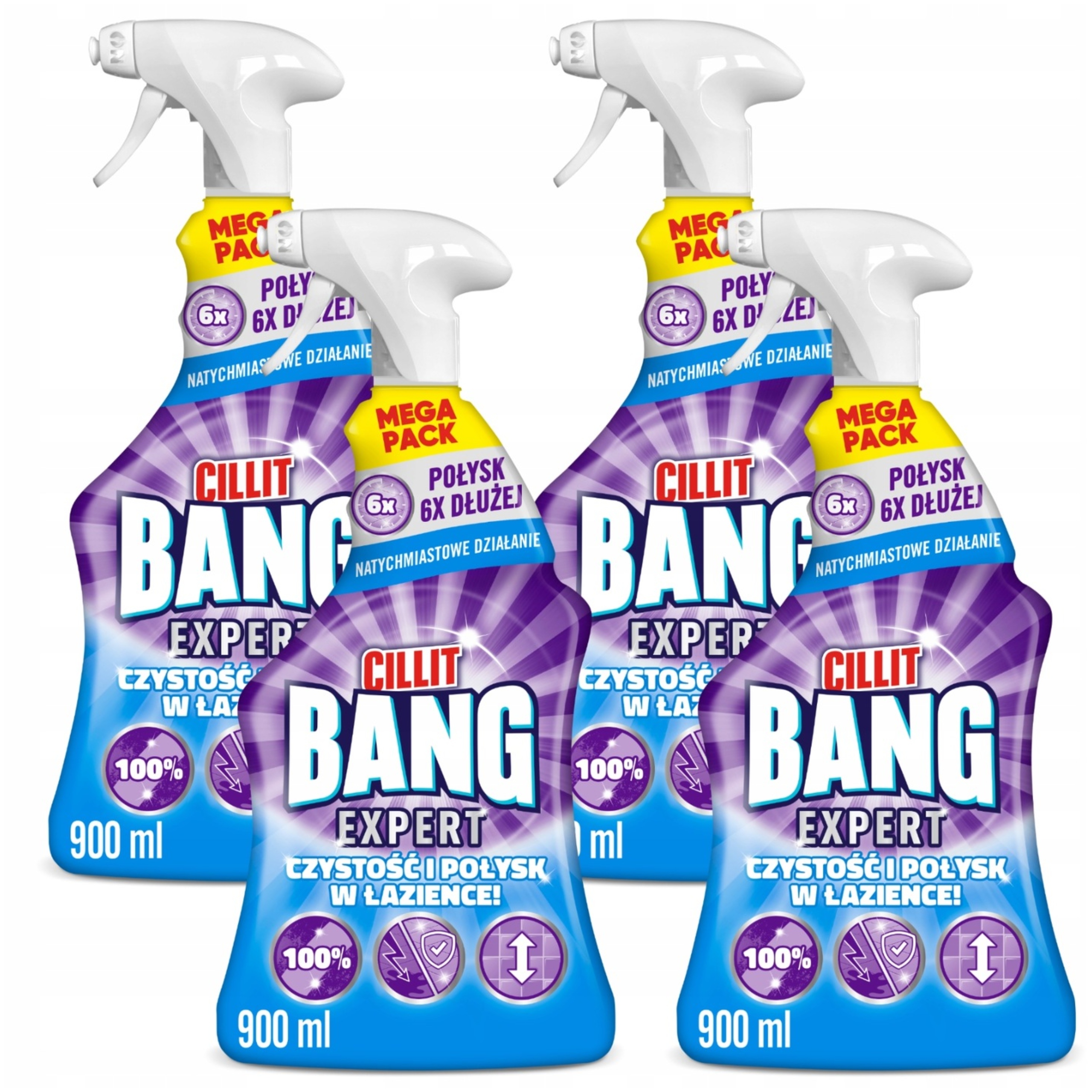 Levně Cillit Bang Sprej na čištění čistoty a lesku v koupelně 4 x 900 ml