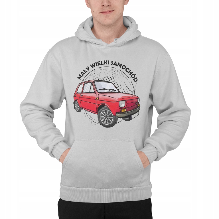 CIEPŁA BLUZA Z KAPTUREM MAŁY WIELKI SAMOCHÓD FIAT Kolor czarny