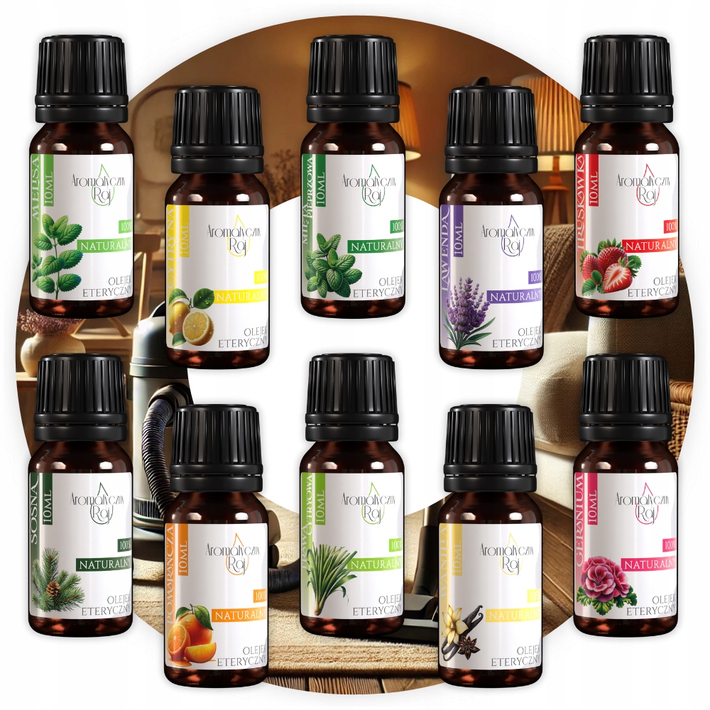 Zestaw Olejków Eterycznych Domowy Niezbędnik Aromaterapeutyczny 10x10ml