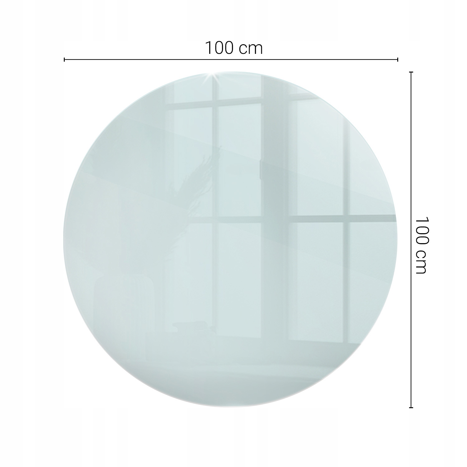 Duży blat szklany fi100 cm do jadalni szkło hartowane transparentne okrągłe Głębokość mebla 100 cm