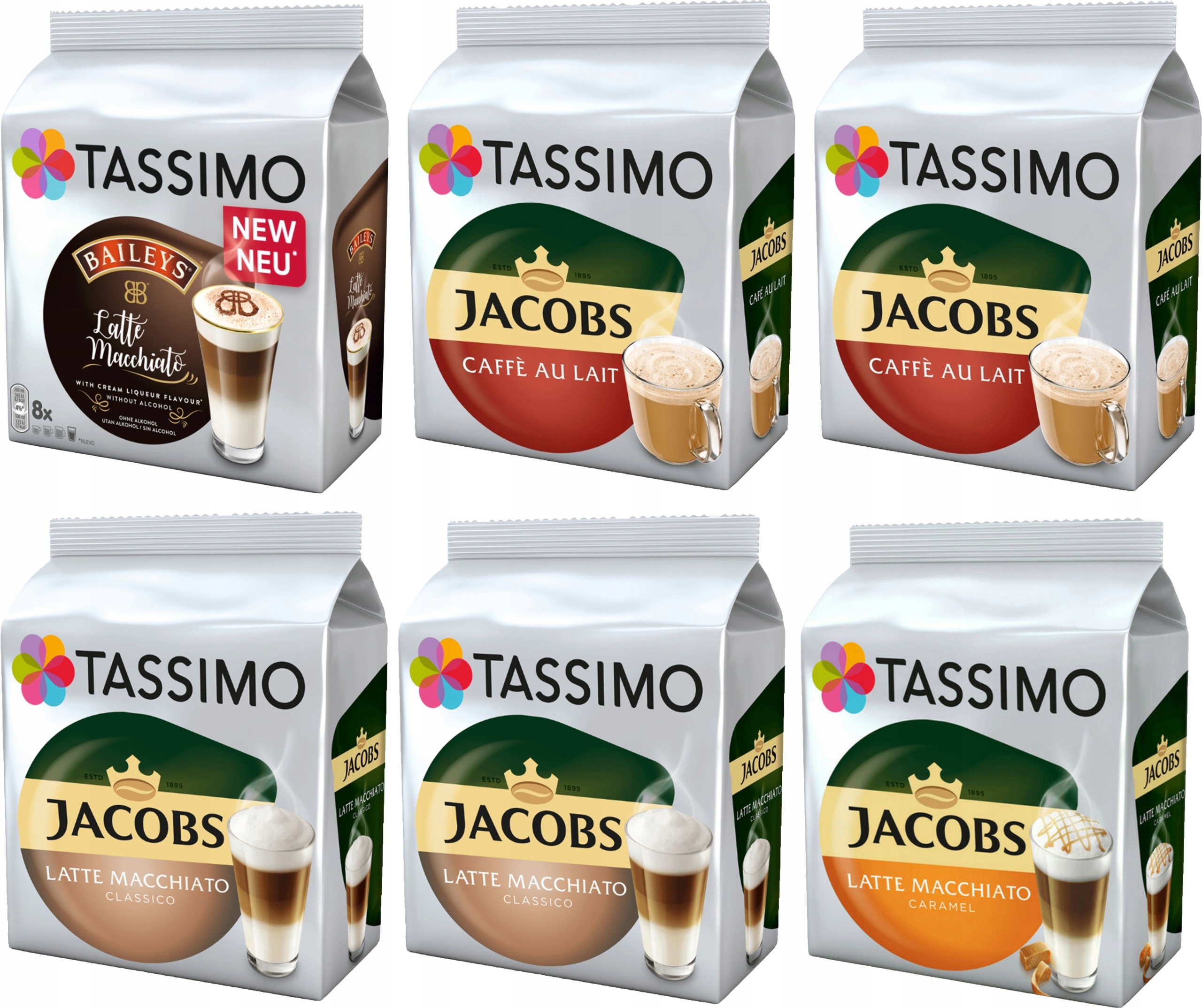 Levně Kapsle do káva Tassimo Jacobs, mix chutí, 64 kusů