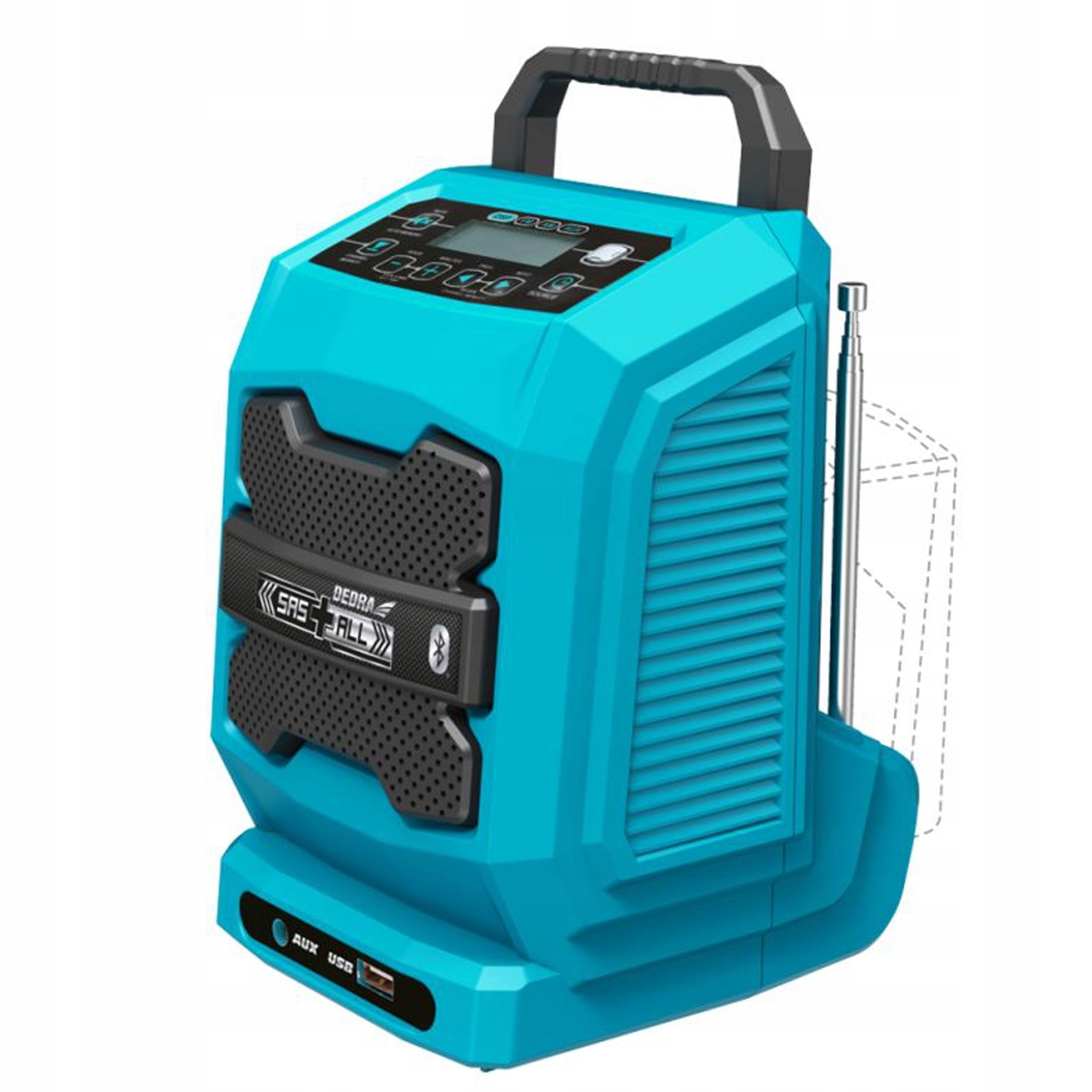 Bluetooth stavební rádio Přenosný bezdrátový reproduktor Dedra Sas+all Usb