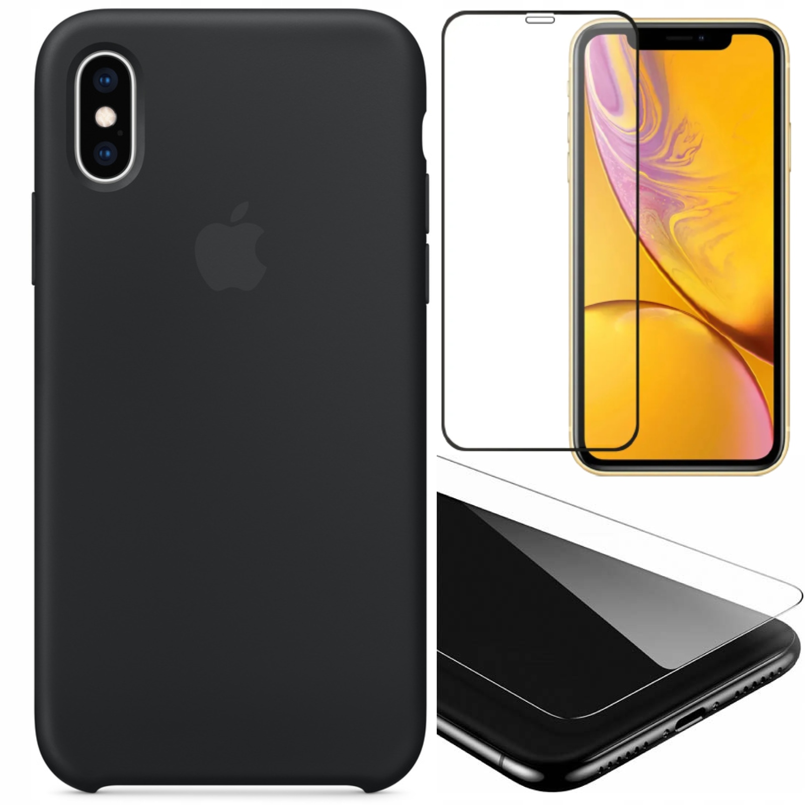

Silikon Etui Case Pokrowiec do iPhone X Xs Szkło