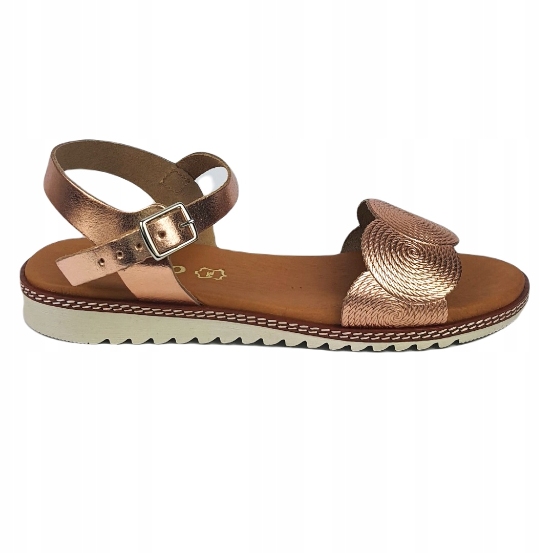 Dámské sandály Verano 2296 Cobre Cuerda 36, Metalická Růžová Barva