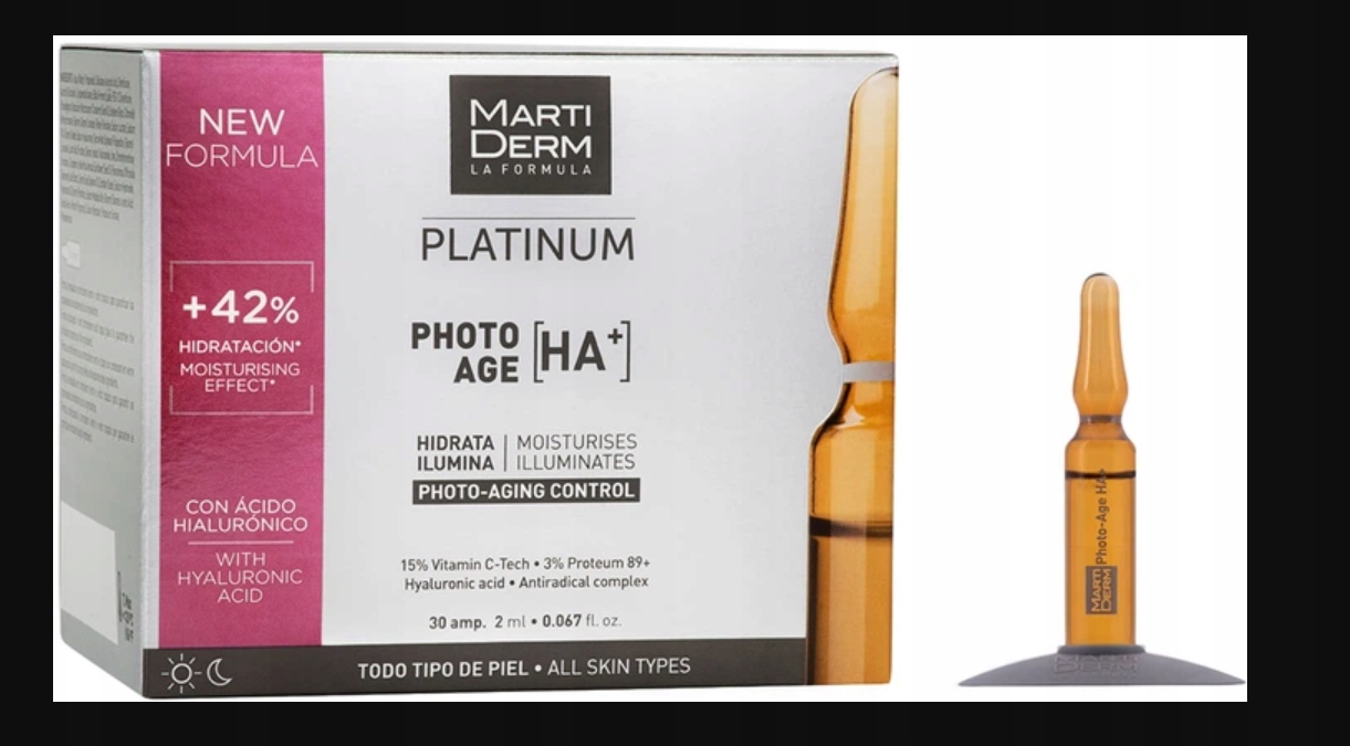 Ampułki MartiDerm Platinum Photo-Age Ampollas Ha+ 30 szt x 2 ml
