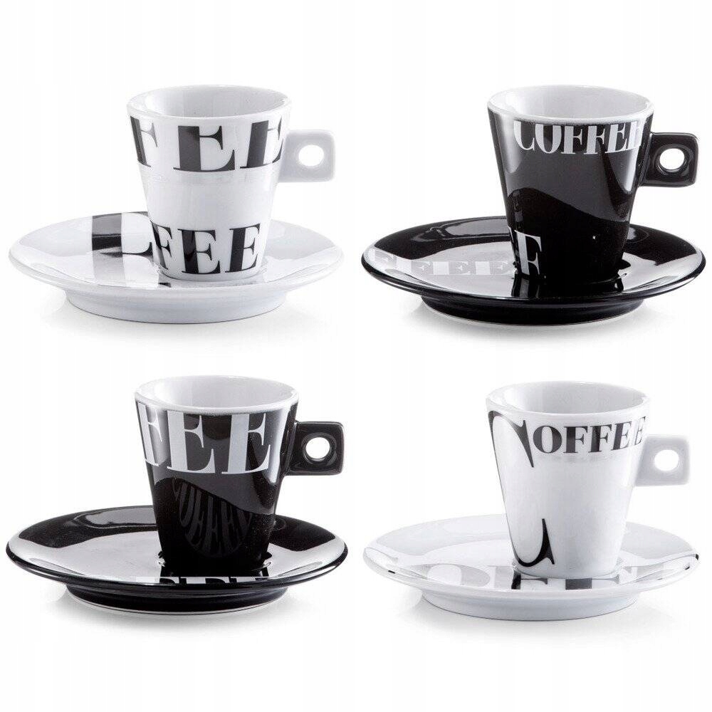 SERWIS KAWOWY do espresso 60 ml x 4 filiżanki Materiał wykonania porcelana