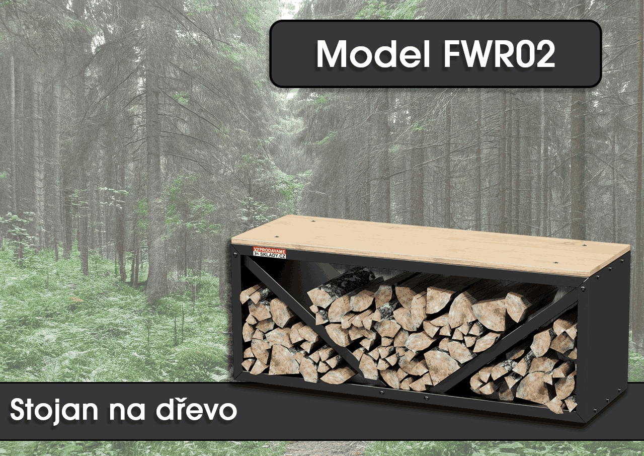 Stojan na dřevo FWR02, 102 x 40 x 34,5 cm