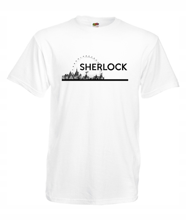 

L Koszulka Męska Sherlock Holmes Detektyw Wzory