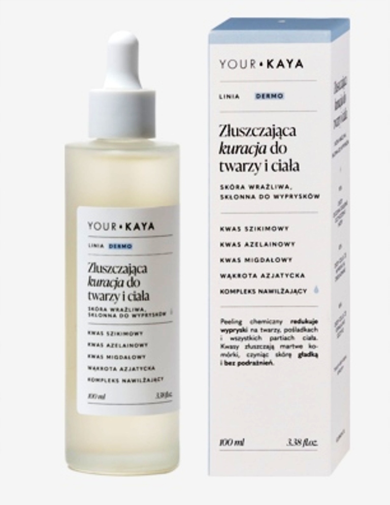 Your Kaya Złuszczająca Kuracja Do Twarzy I Ciała z kwasem migdałowym 100 ml