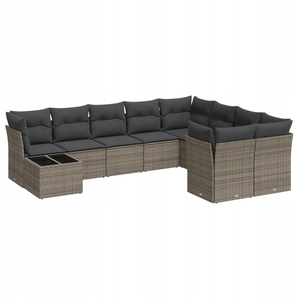 Set zahradního nábytku plast vidaXL šedý 10 el.