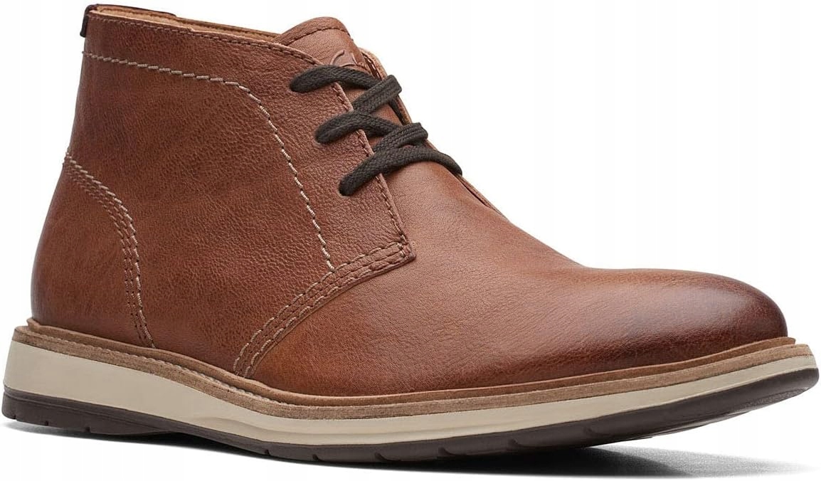 Clarks Pánské Polobotky Hnědé Kožené Mandlová Špička 40 6AB