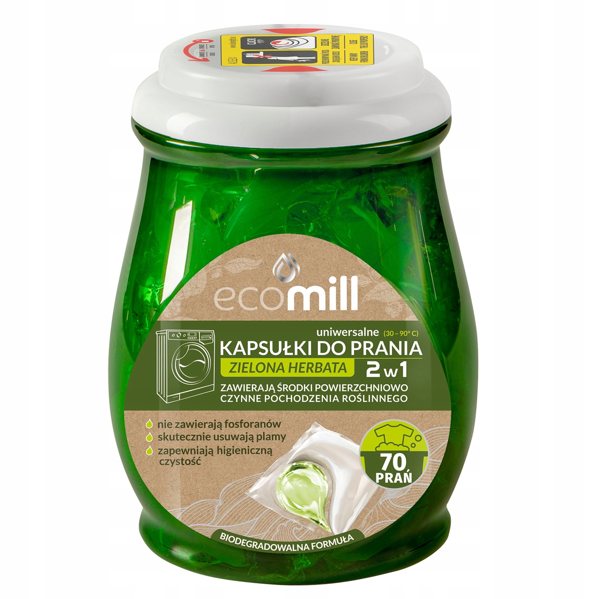 Levně Ecomill Kapsle na praní Zelený Čaj 70ks