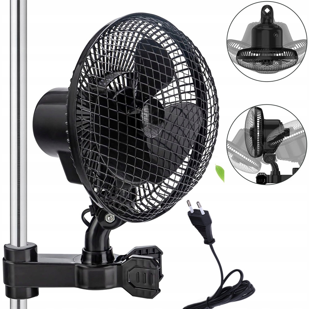 Wentylator Biurkowy Mieszający Oscylacyjny Z Klipsem 22CM 20W Do Growbox