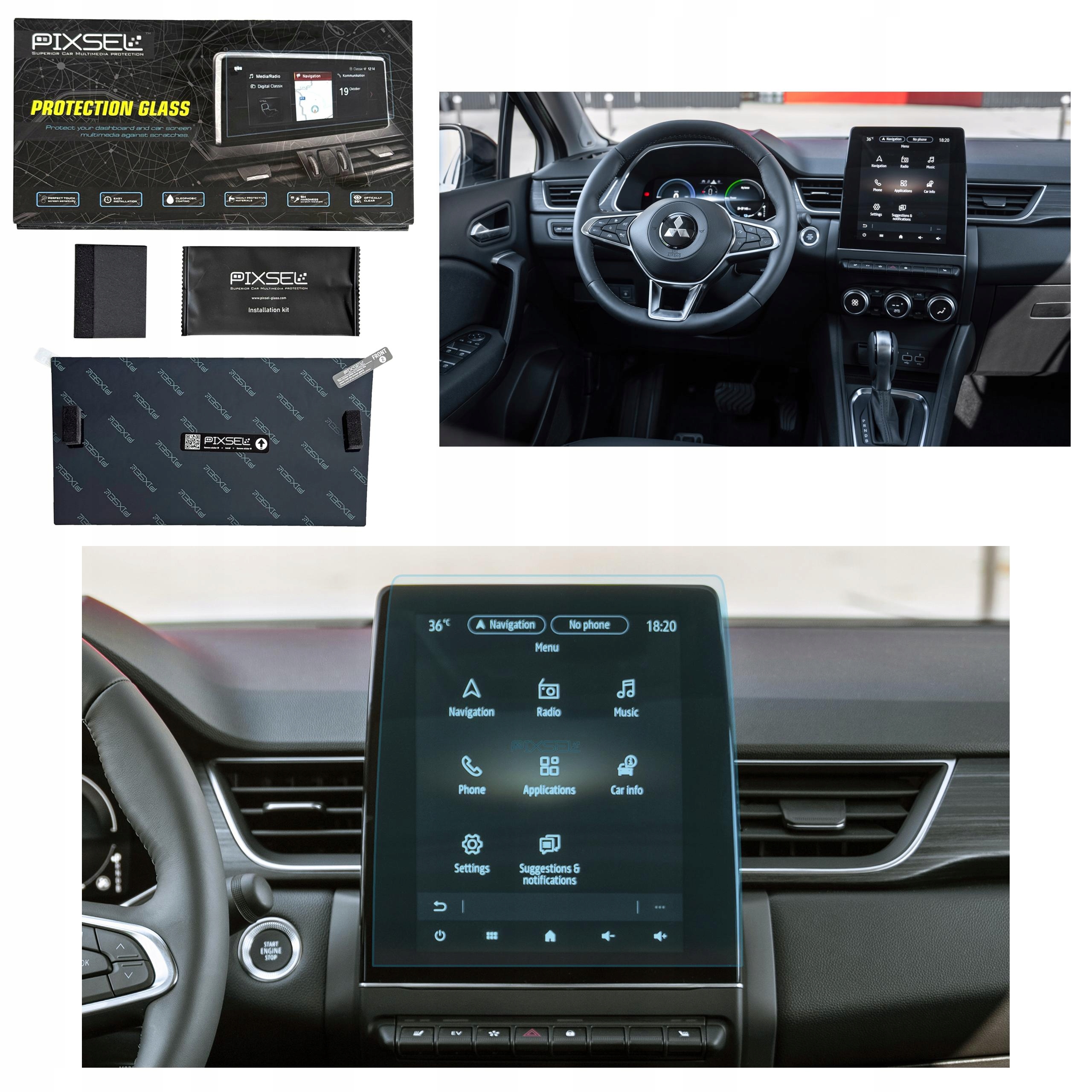 Antyodciskowe Matowe Szkło Ochronne Mitsubishi ASX-11.6“ 2024-na monitor