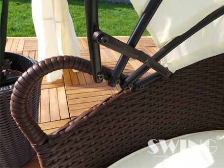 WYSPA OGRODOWA DUŻA 210 cm ANTRACYT OŚWIETLENIE LED POKROWIEC LEŻANKA Kolor szary