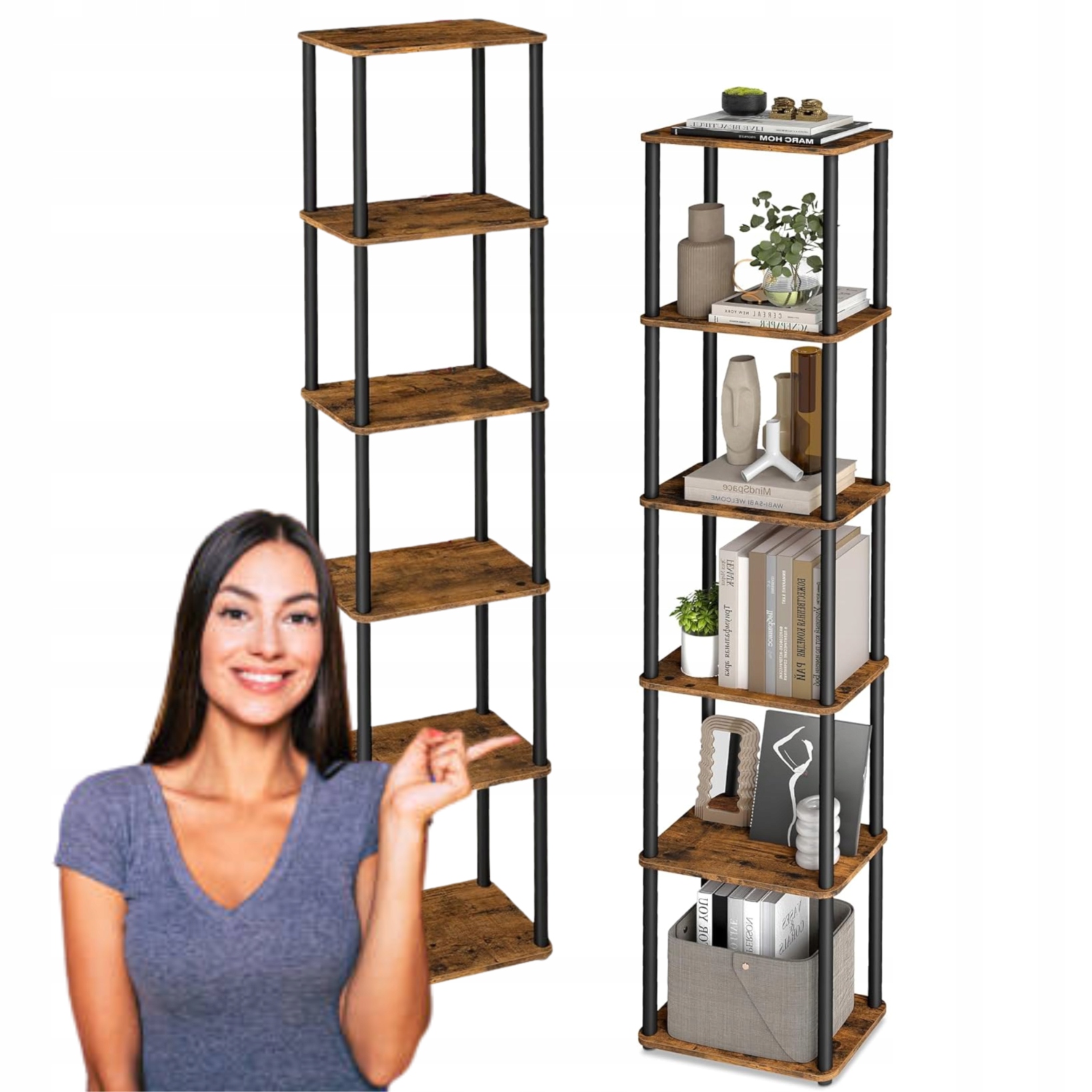 Regál Úzky na knihy Dekorácie Polička na kvety do obývacej izby spálne