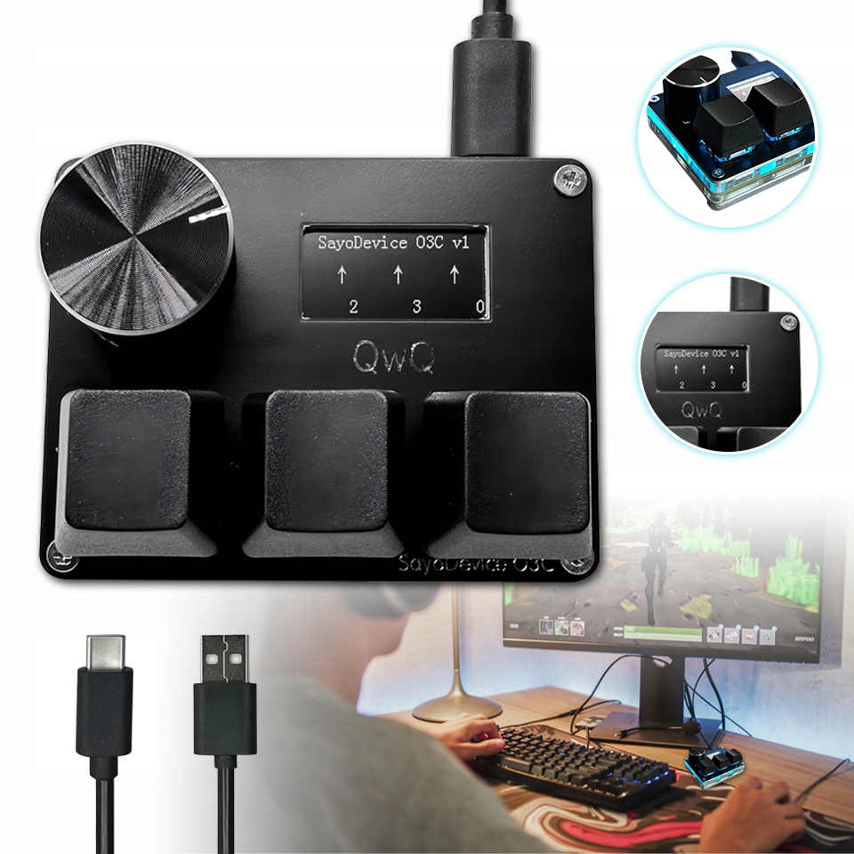 Czarny SayoDevice Osu O3C szybkie wyzwalanie przeł