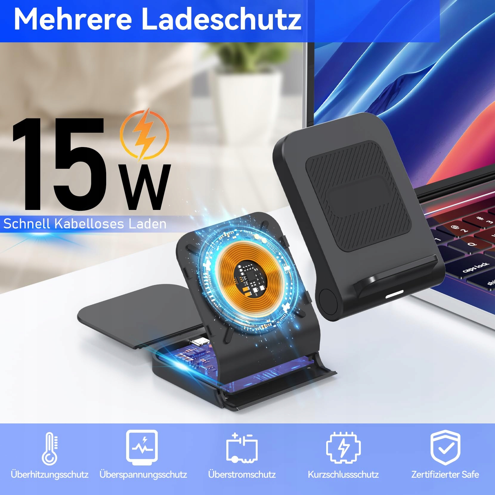 GEYO Stacja Ładowania Indukcyjna 15W Do Samsung Galaxy Z Flip 6 5 4 3 — miniatura 2