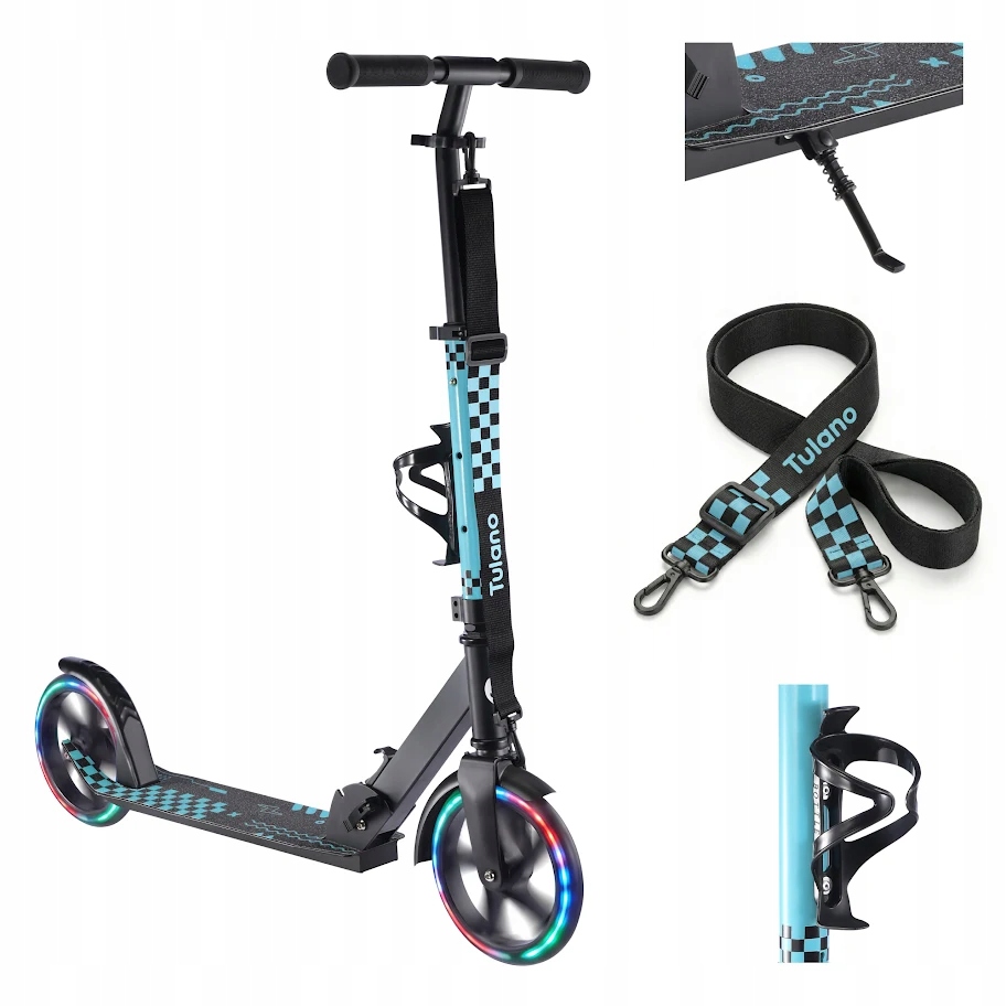 Hulajnoga dla dzieci młodzieży Tulano miejska pixel Led składana uchwyt 7l+