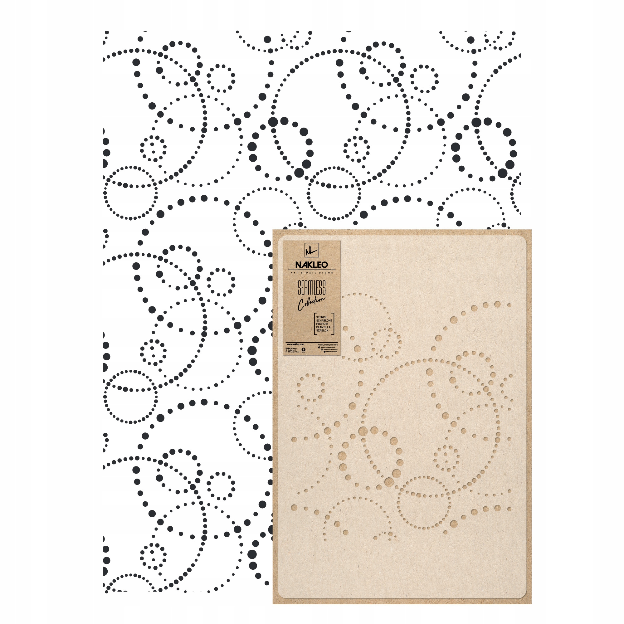 Opakovatelná malířská šablona Opakovaně Použitelný 59x95 cm Tapeta Kruh Universe Kola