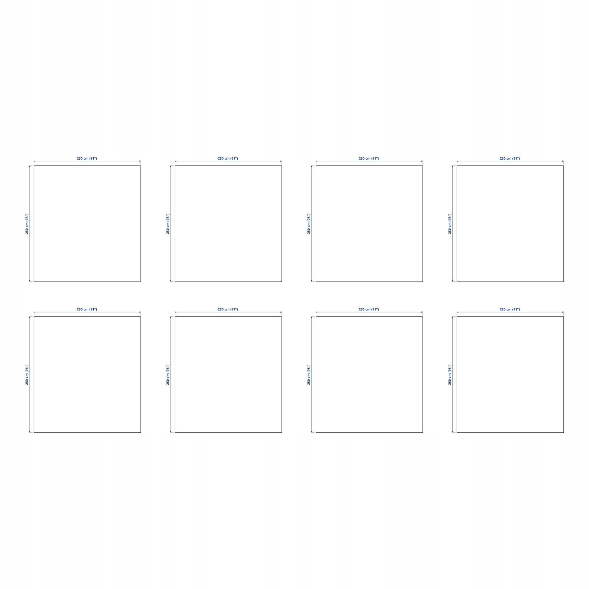 8 ks Přehoz Indira 230 x 250 cm Bavlna Přírodní Ekologická