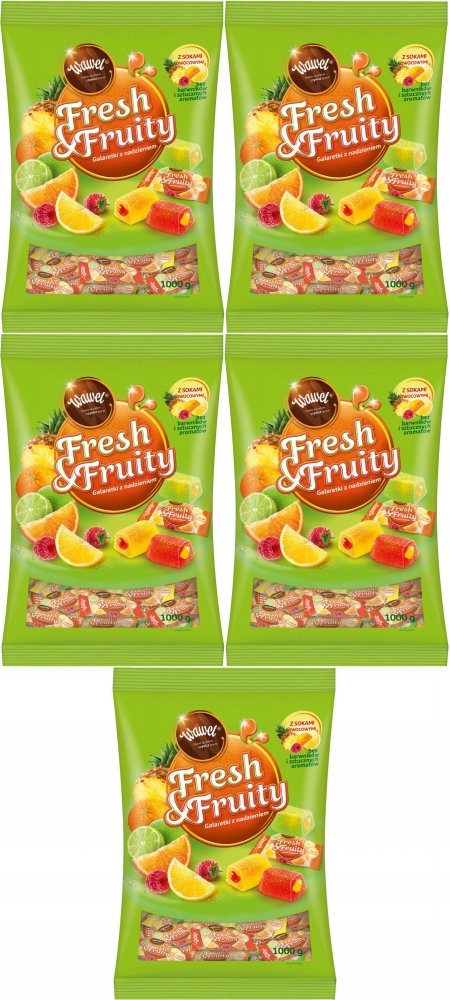 Galaretki Fresh Fruity z nadzieniem Wawel 1 kg x5