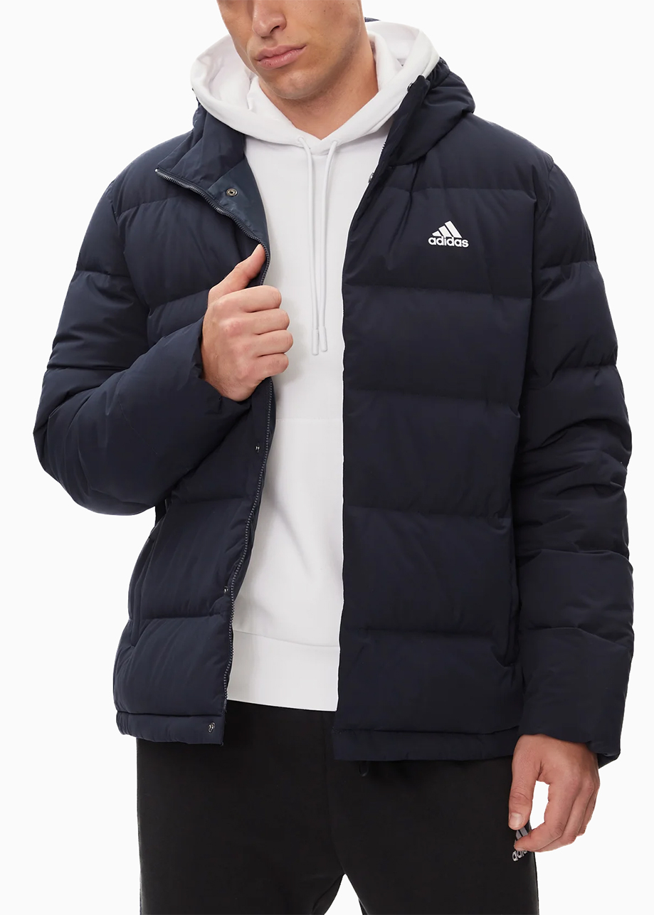 adidas Pánská s kapucí teplá lyžařská péřová bunda s kapucí vel S