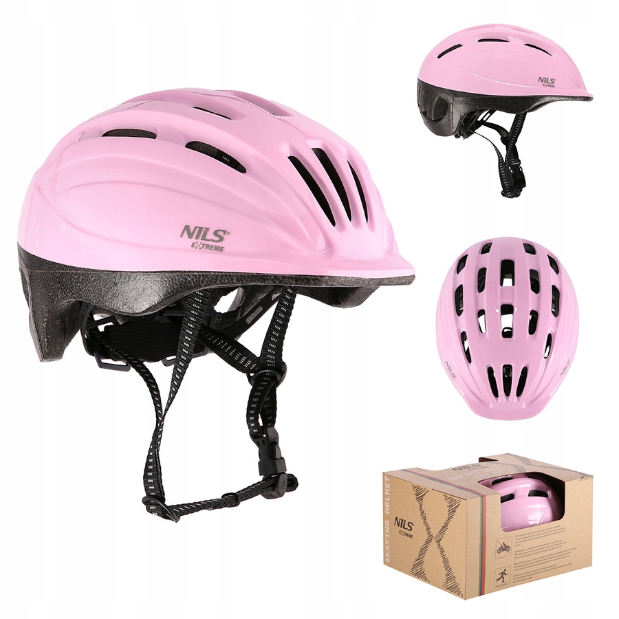 NILS Kask Na Rolki Rower Dla Dziewczynki Z Regulacją Wentylowany 48-52 cm Rozmiar S