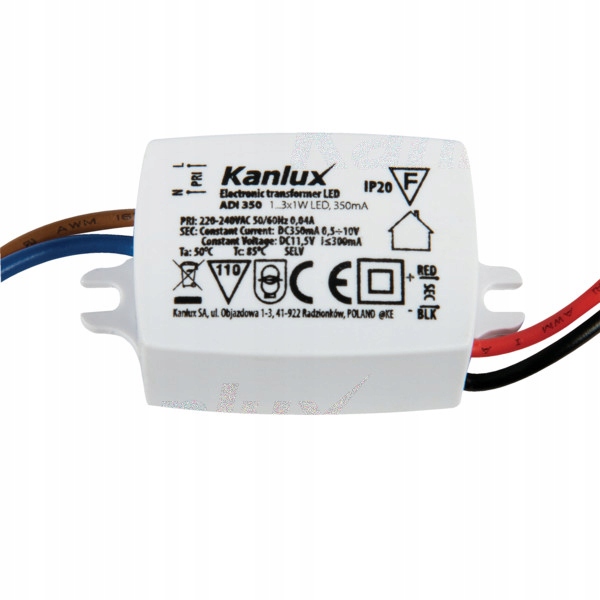 

Zasilacz elektroniczny Kanlux Adi 350 1x3W