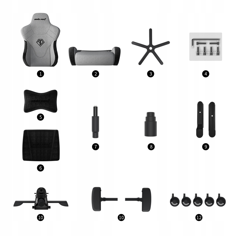 Fotel gamingowy biurowy Anda Seat T-Pro 2 XL materiałowy czarny obrotowy Szerokość siedziska 42 cm