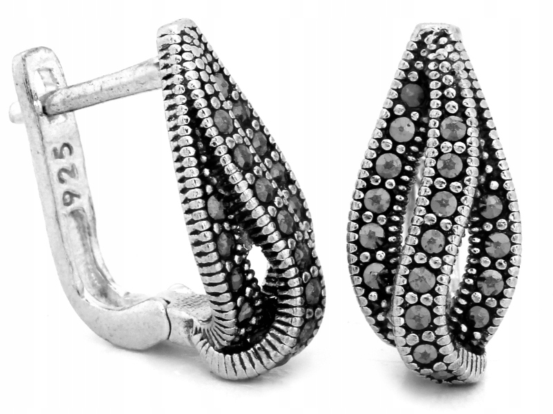 Stříbrné náušnice 925 s anglickými markýzami a zirkony jako dárek