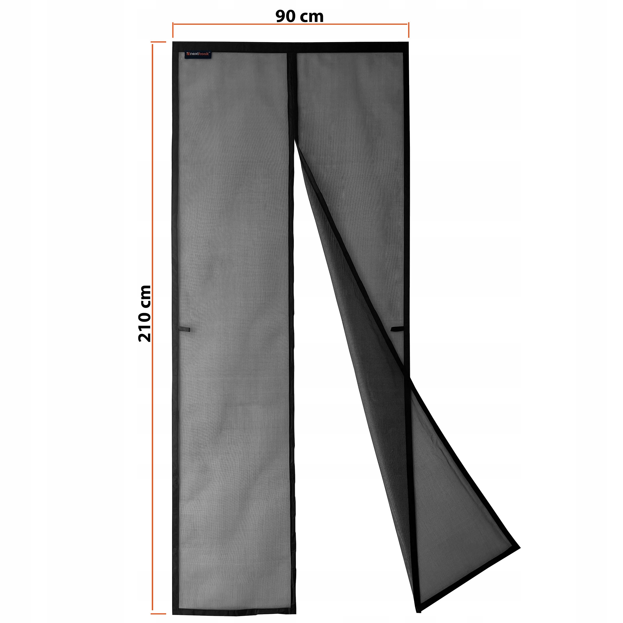 Moskitiera z WŁÓKNA SZKLANEGO magnesy DRZWI 90x210 Marka NextHook