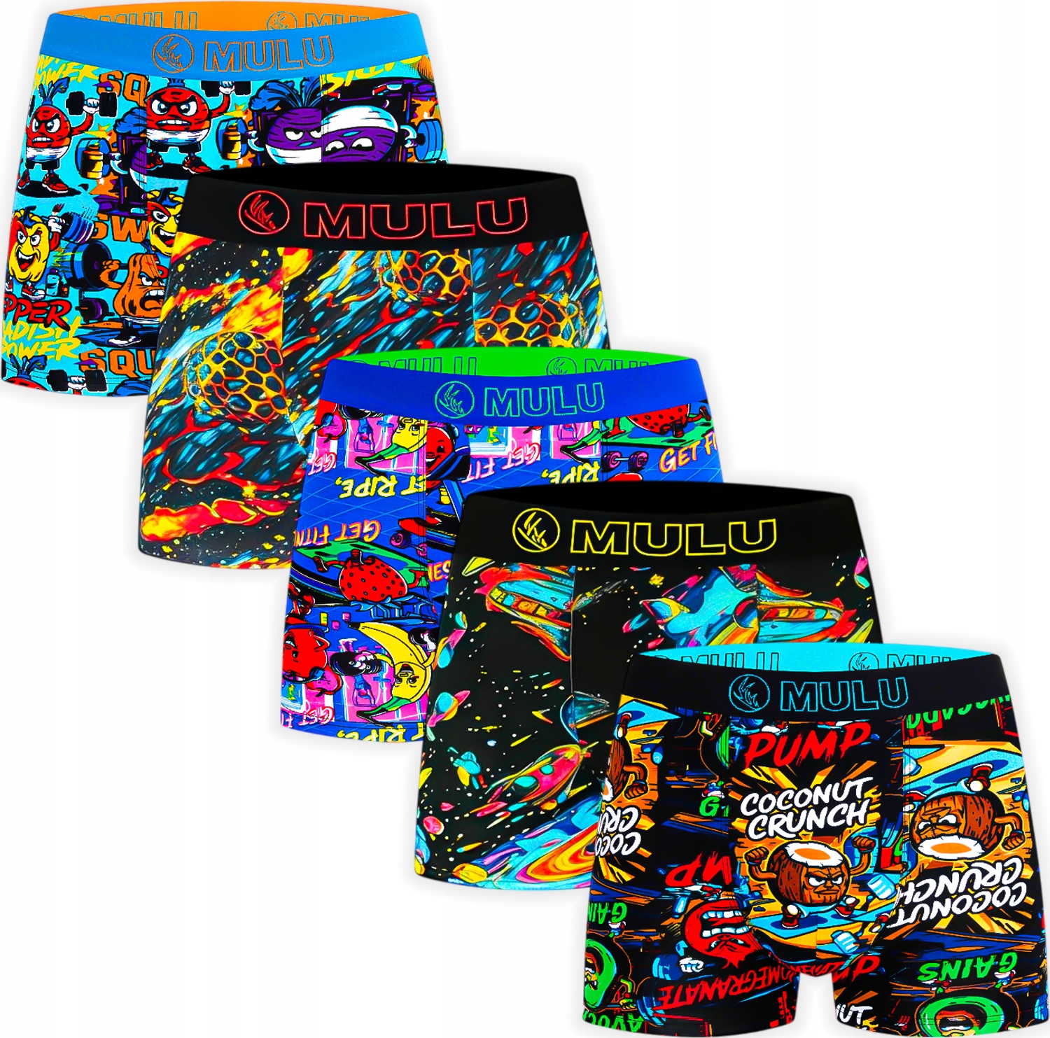 BOKSERKI MĘSKIE BAWEŁNIANE ŚMIESZNE PESAIL ZESTAW MIX WZOROW 5-PAK XL