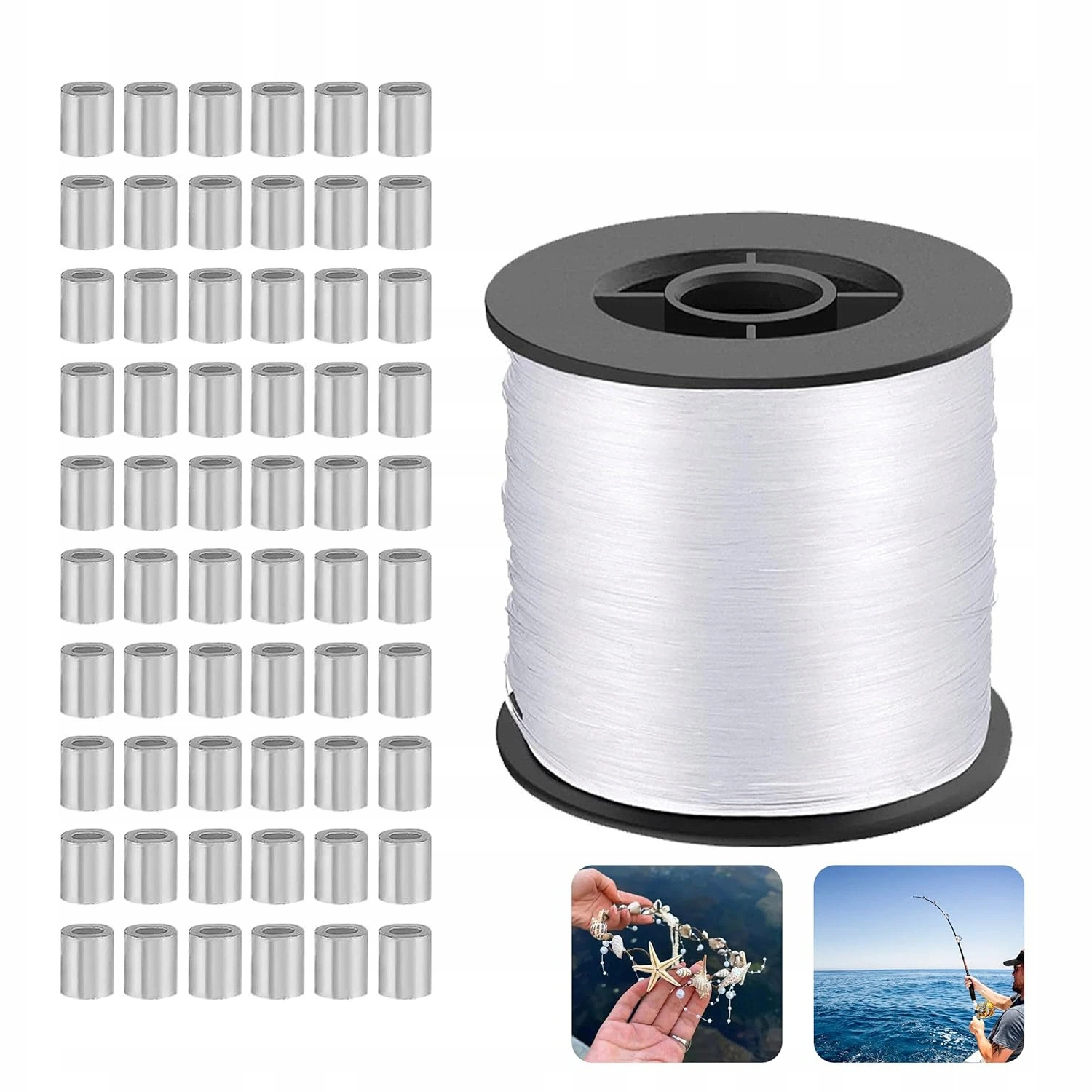 Nylonowa Nić Przezroczysta 200M 0,8MM Wytrzymała Do Dekoracji I Diy