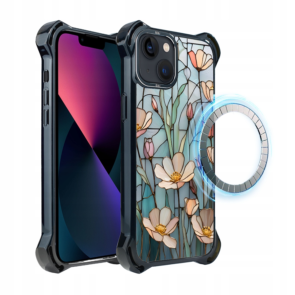 Pouzdro pro iPhone 13 Ibizu DropGuard Ultra s MagSafe, Šepot květů