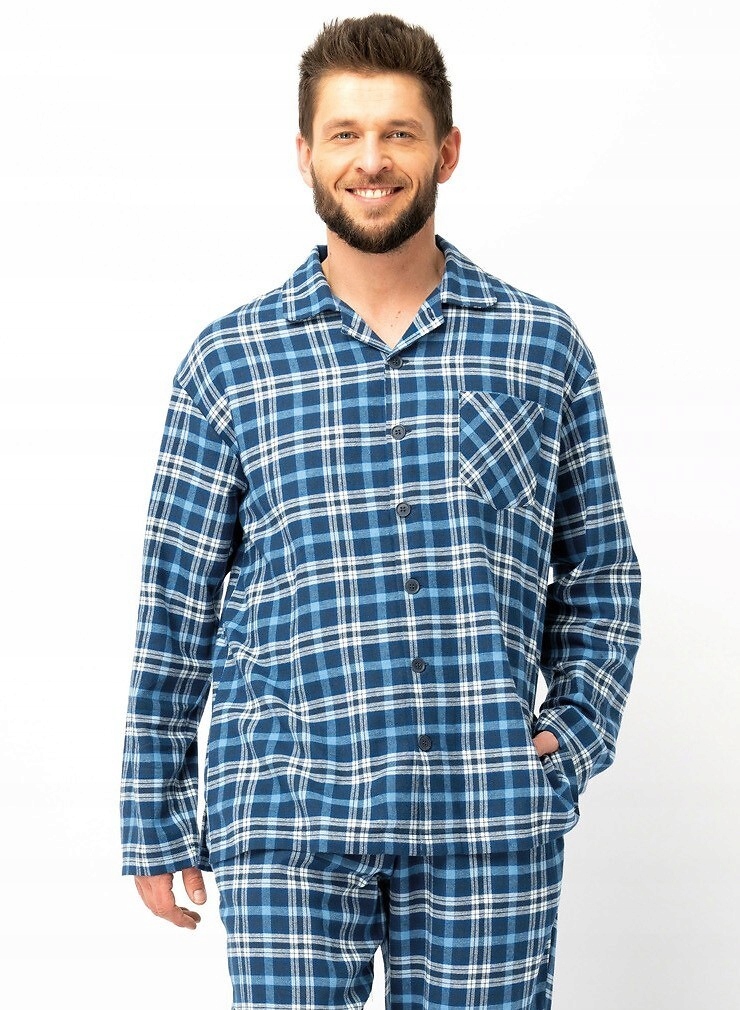 Pánské Pyžamo Mns 492 Flanela Dr XXL jeans