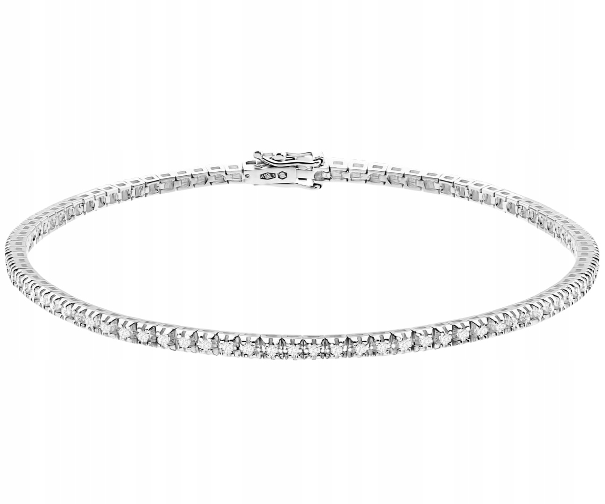 Náramek z bílého zlata 585 s brilianty 0,48 Ct 18 Cm Dárek Gravírování