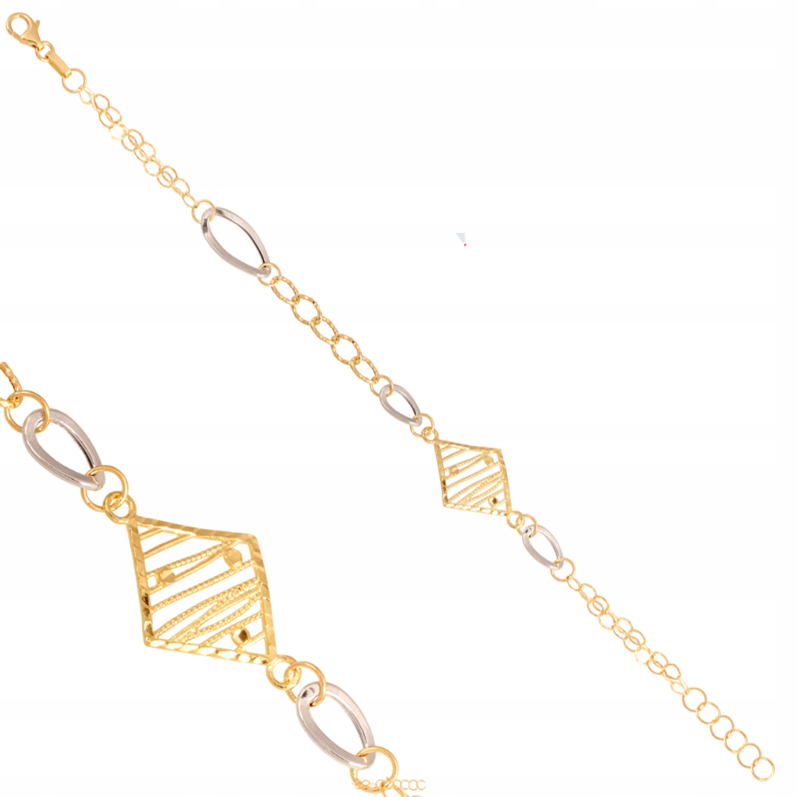 Zlatý náramek 585 bílé zlato kosočtverec 14kt gartis prolamované prvky dárek